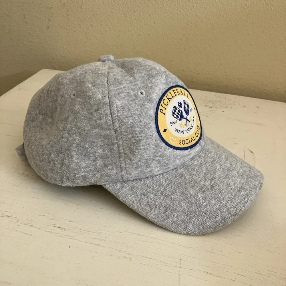 Anthropologie Pickleball Social Club Hat Gray Terry Cloth Adjustable Cap